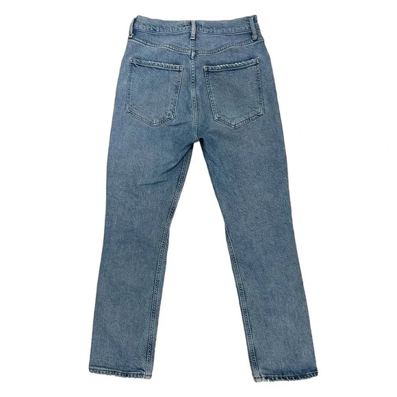 AGOLDE Riley High Rise Straight Leg Jeans in Whiplash Blue Denim Size 26 - Picture 5 of 10